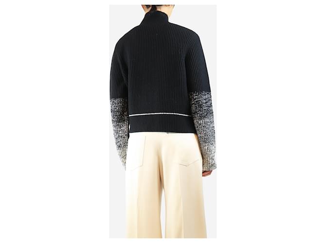 Victoria Beckham Schwarz-weißer Wollpullover - Größe XL - Ansicht 2