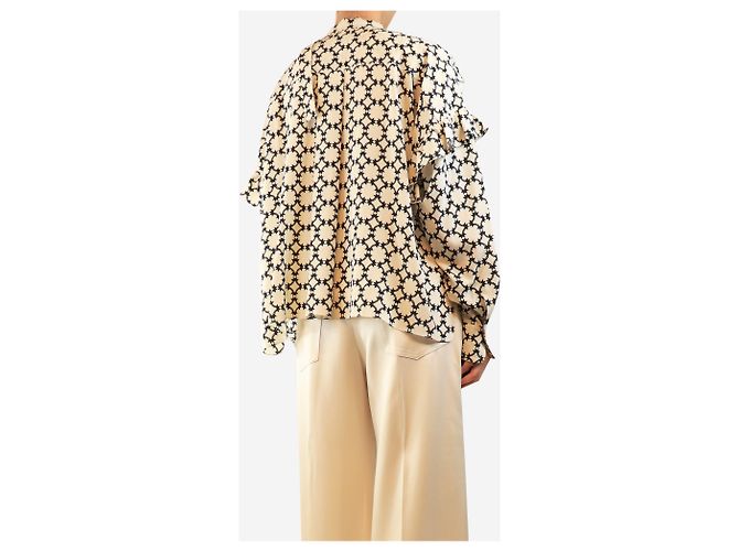 Isabel Marant Camicia in seta stampata bianca e nera - size UK 10 Bianco - vista 2