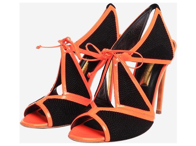 Rupert Sanderson Sandalias peep-toe neón negras - talla EU 39.5 Negro - vista 2