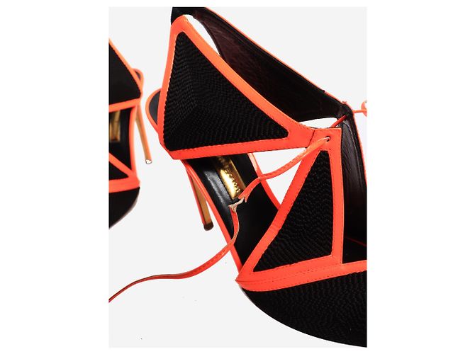 Rupert Sanderson Sandalias peep-toe neón negras - talla EU 39.5 Negro - vista 4