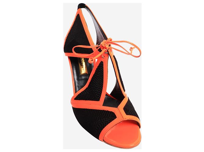 Rupert Sanderson Sandalias peep-toe neón negras - talla EU 39.5 Negro - vista 6
