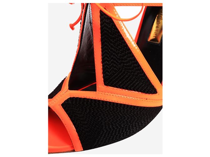 Rupert Sanderson Sandalias peep-toe neón negras - talla EU 39.5 Negro - vista 7
