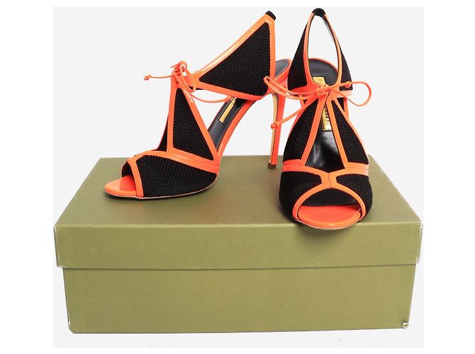 Rupert Sanderson Sandalias peep-toe neón negras - talla EU 39.5 Negro - vista 9