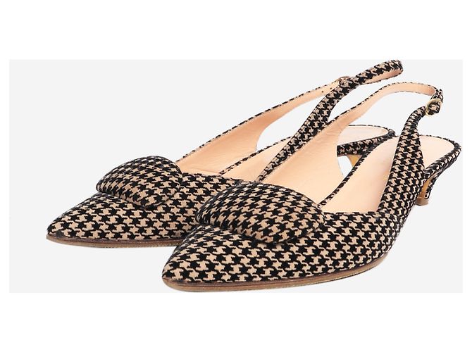 Rupert Sanderson Décolleté slingback pied-de-poule neutro e nero - taglia EU 40 - vista 2