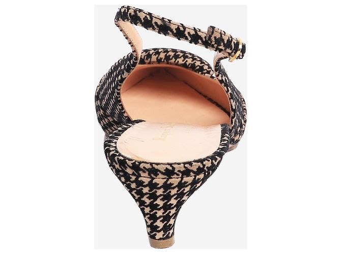 Rupert Sanderson Décolleté slingback pied-de-poule neutro e nero - taglia EU 40 - vista 3