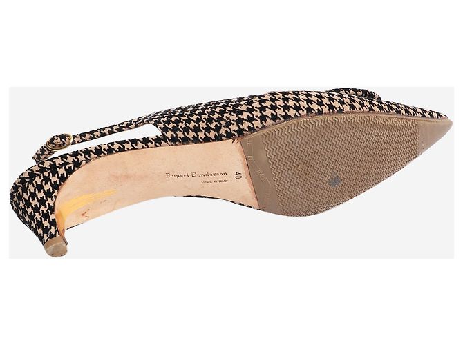 Rupert Sanderson Décolleté slingback pied-de-poule neutro e nero - taglia EU 40 - vista 6