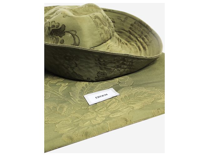 Erdem Cappello bucket in jacquard verde - vista 4