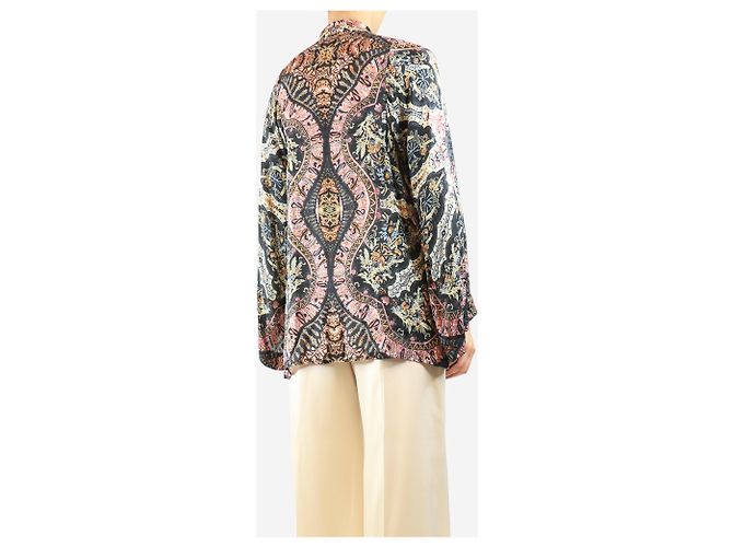 Etro Blusa de seda paisley negra - size UK 8 Negro - vista 2