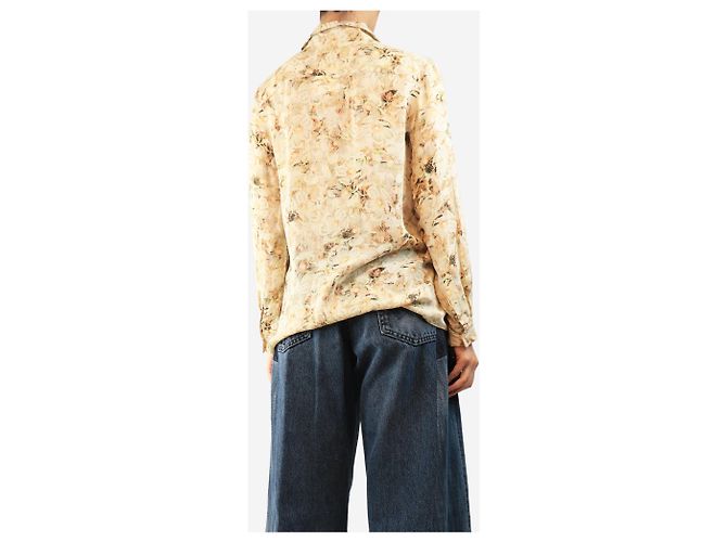 Chloé Neutrale Seidenbluse mit Blumenmuster - size UK 10 - Ansicht 2