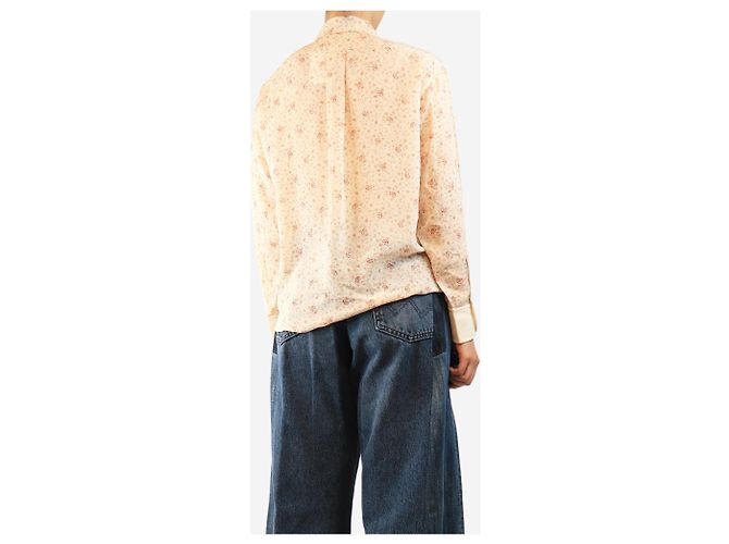 Chloé Blusa de seda estampada crema - size UK 10 - vista 2