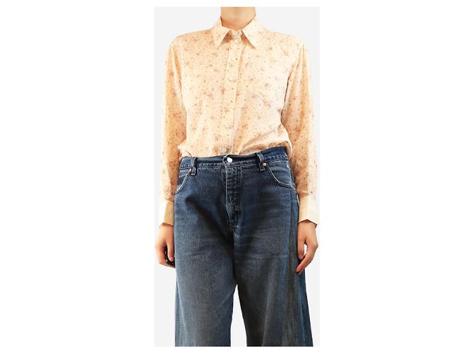 Chloé Blusa de seda estampada crema - size UK 10 - vista 3