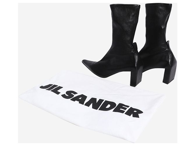 Jil Sander Schwarze spitze Stiefeletten - Größe EU 38 (UK 5) - Ansicht 7