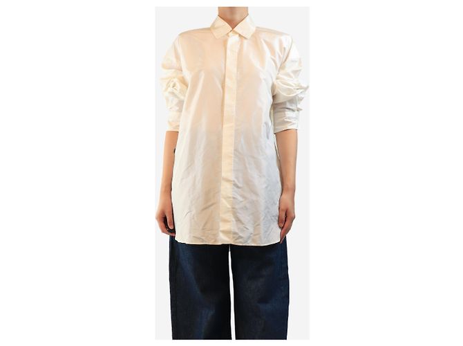 Sofie d'Hoore Cremefarbene Seidenbluse - Größe UK 8 Roh - Ansicht 4