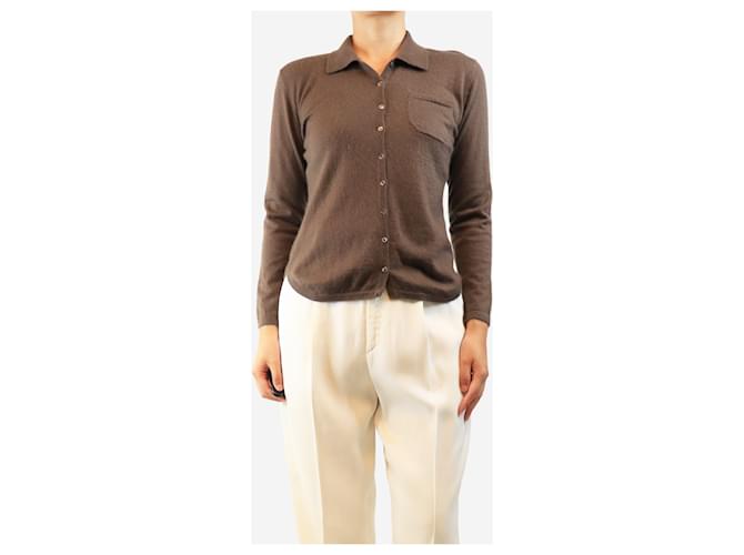 Eric Bompard Braune Vintage-Kaschmirhemden - Größe M - Ansicht 3
