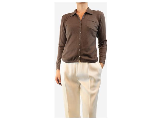 Eric Bompard Braune Vintage-Kaschmirhemden - Größe M - Ansicht 4
