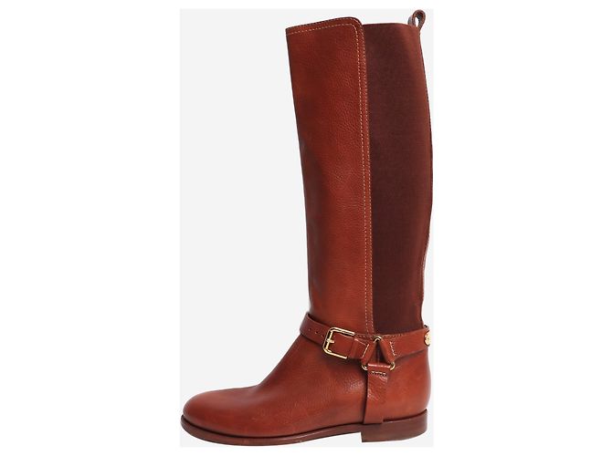 Ralph Lauren Stivali alti in pelle marrone - size UK 6.5 - vista 2