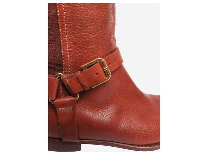 Ralph Lauren Stivali alti in pelle marrone - size UK 6.5 - vista 5