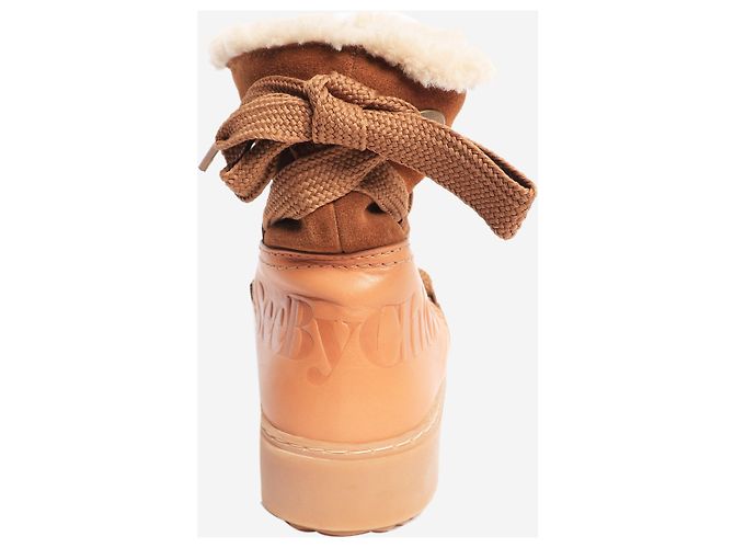 Chloé Brown shearling winter boots - size EU 39 (UK 6) - view 4