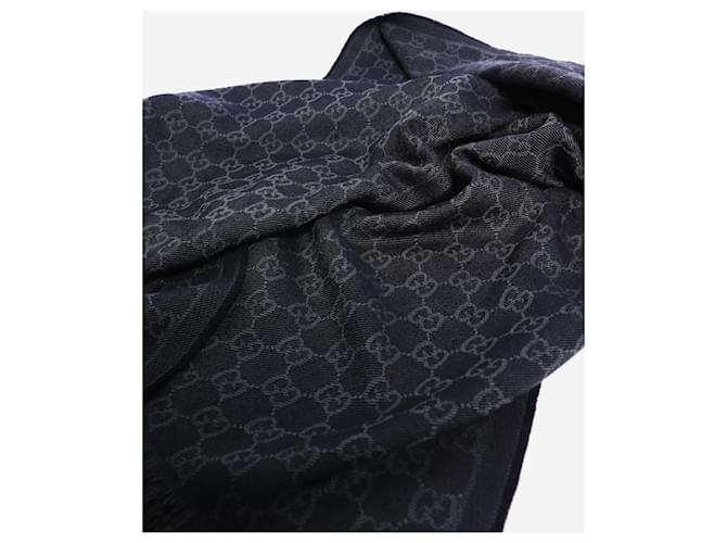 Gucci Sciarpa in lana monogram Navy Blu navy - vista 3