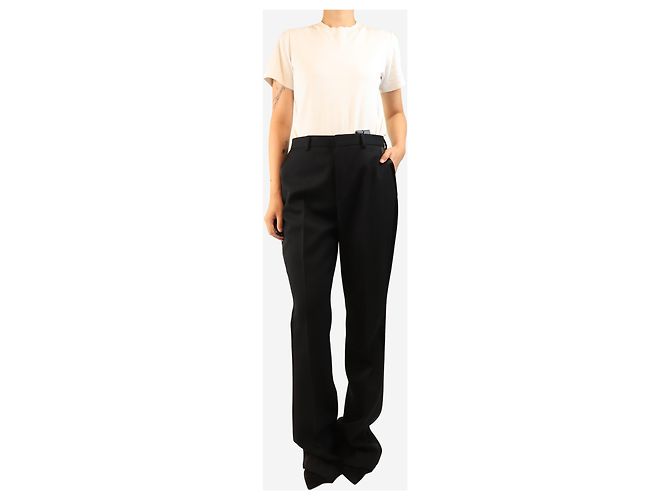 Saint Laurent Pantalones anchos de lana negros - size UK 16 - vista 2