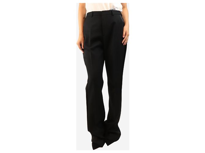Saint Laurent Pantalones anchos de lana negros - size UK 16 - vista 3