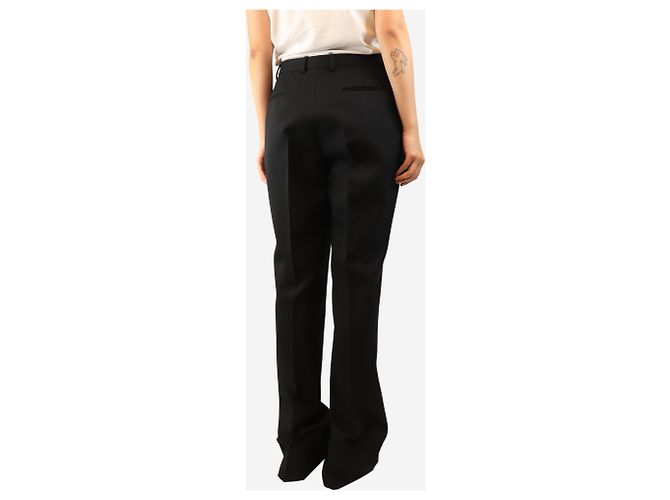 Saint Laurent Pantalones anchos de lana negros - size UK 16 - vista 4