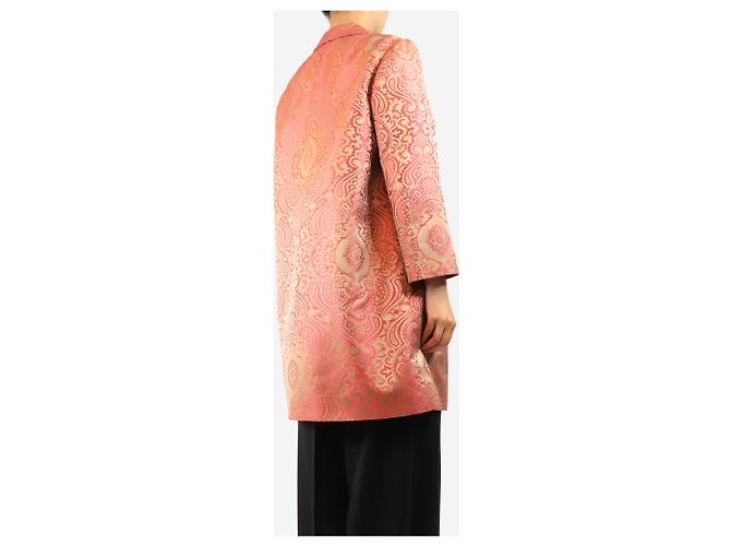 Weekend Max Mara Chaqueta abotonada de jacquard rosa - size UK 12 - vista 2