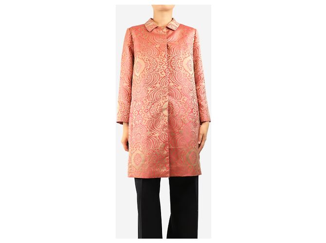 Weekend Max Mara Chaqueta abotonada de jacquard rosa - size UK 12 - vista 3