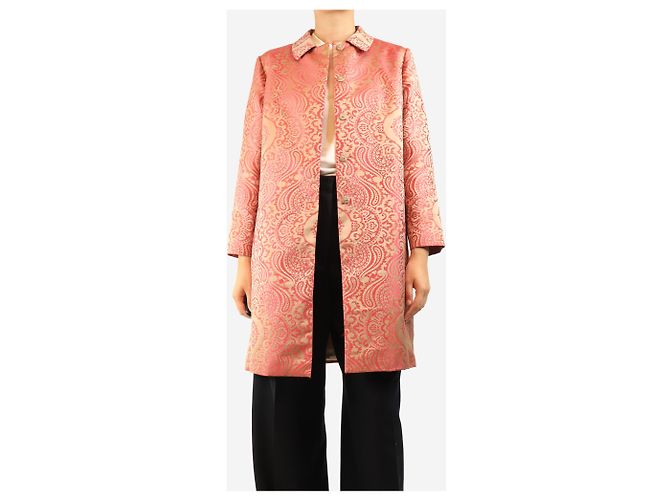 Weekend Max Mara Chaqueta abotonada de jacquard rosa - size UK 12 - vista 4