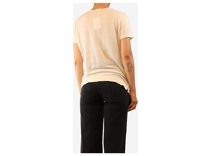 Loro Piana Camiseta de lino blanca - size UK 16 Blanco - vista 2