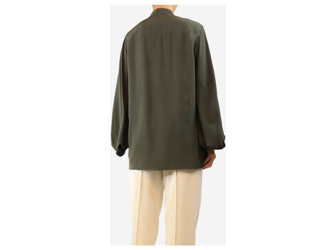 The row Camisa de seda caqui - talla S Verde - vista 2