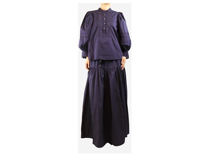 Antik Batik Set due pezzi blusa e gonna viola scuro - size L Porpora - vista 3