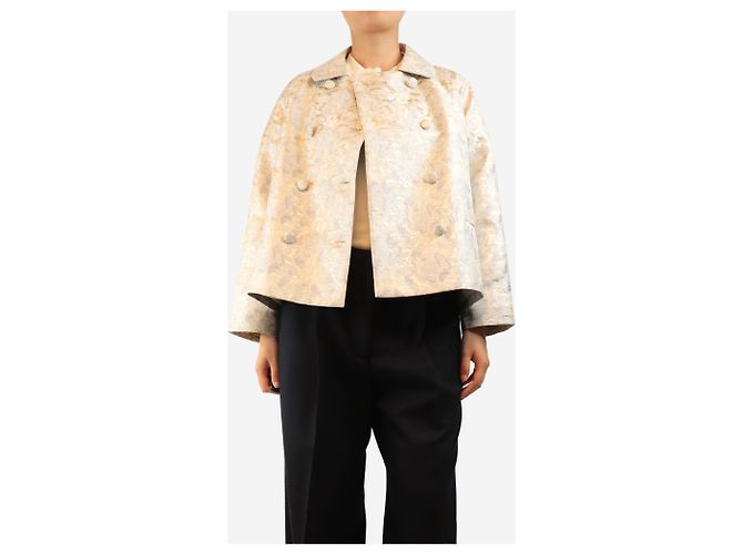 Autre Marque Boxy-Jacke aus neutralem Jacquard - size M - Ansicht 4