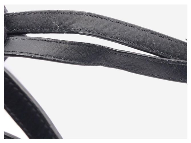 Saint Laurent Borsa tote Shopping in rafia e pelle nera Nero - vista 10