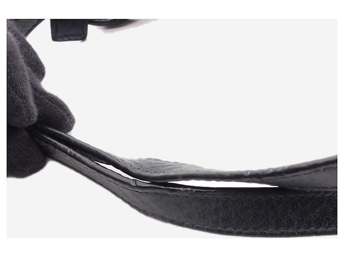 Saint Laurent Borsa tote Shopping in rafia e pelle nera Nero - vista 9