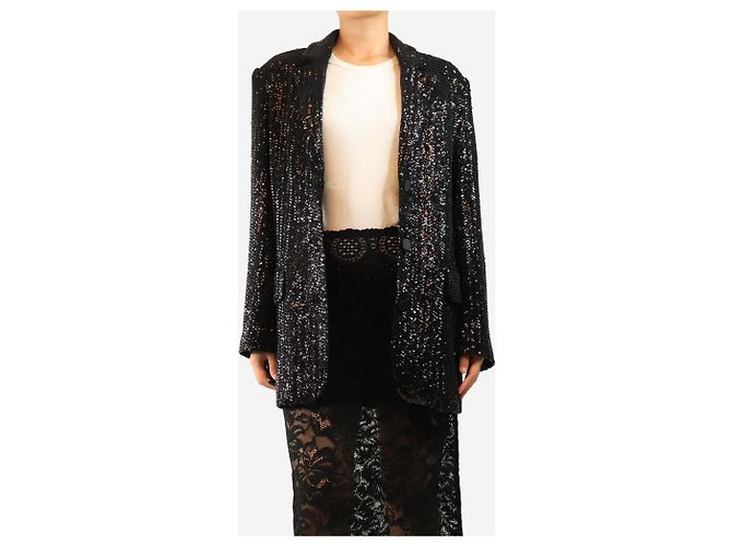 Anine Bing Schwarzer Sara Pailletten-Blazer - Größe S - Ansicht 4