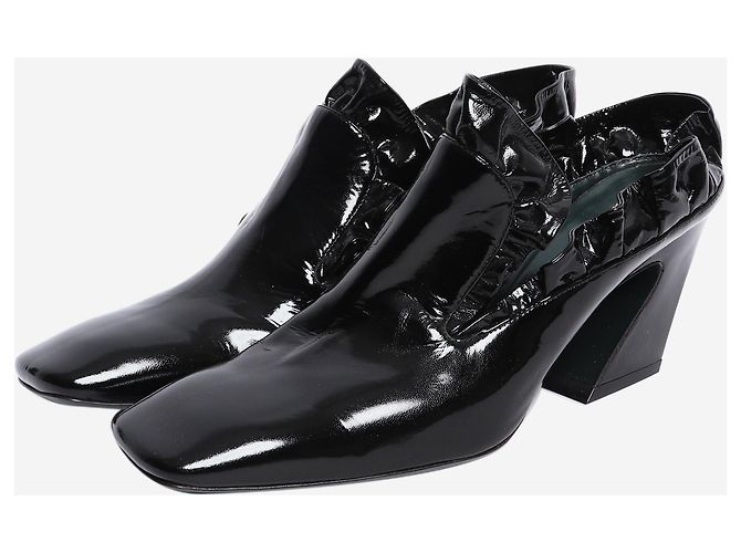 Mulberry Mules aus schwarzem Lackleder mit Rüschen - size EU 38 - Ansicht 2
