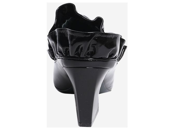 Mulberry Mules aus schwarzem Lackleder mit Rüschen - size EU 38 - Ansicht 3
