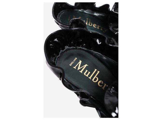 Mulberry Mules aus schwarzem Lackleder mit Rüschen - size EU 38 - Ansicht 5