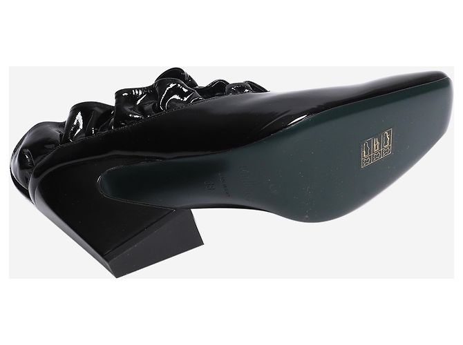Mulberry Mules aus schwarzem Lackleder mit Rüschen - size EU 38 - Ansicht 6