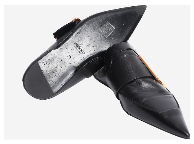 Jil Sander Chaussures plates à boucle en cuir noir - taille EU 38 - vue 4