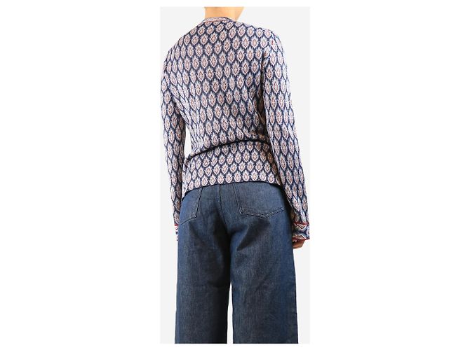 Etro Jacquard-Cardigan in Blau - size UK 12 - Ansicht 2