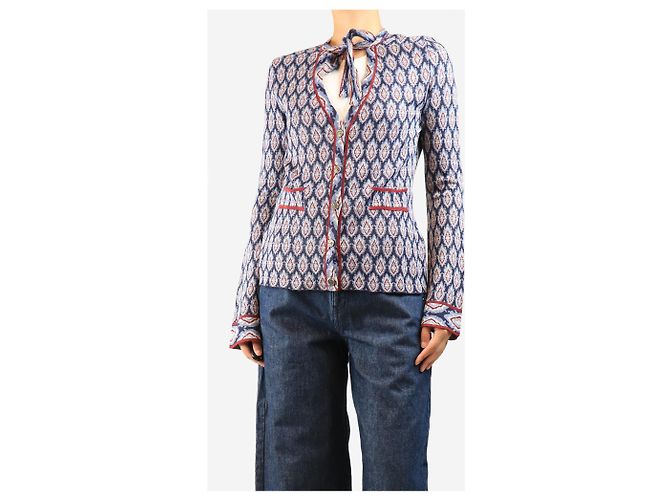 Etro Jacquard-Cardigan in Blau - size UK 12 - Ansicht 3