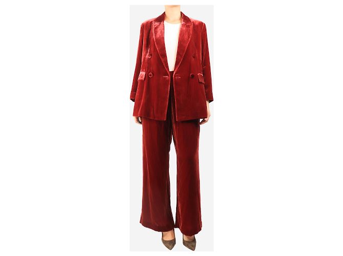 Maliparmi Completo due pezzi in velluto rosso - size L - vista 4