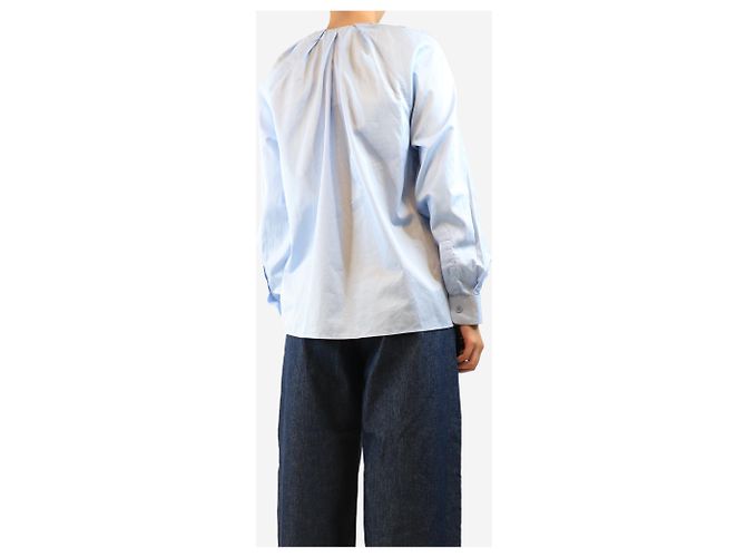 Laurence Bras Blusa de algodón azul claro - size UK 12 - vista 2