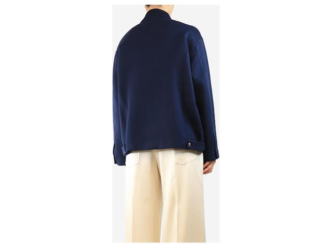 Céline Navy cashmere jacket - size UK 8 Navy blue - view 2