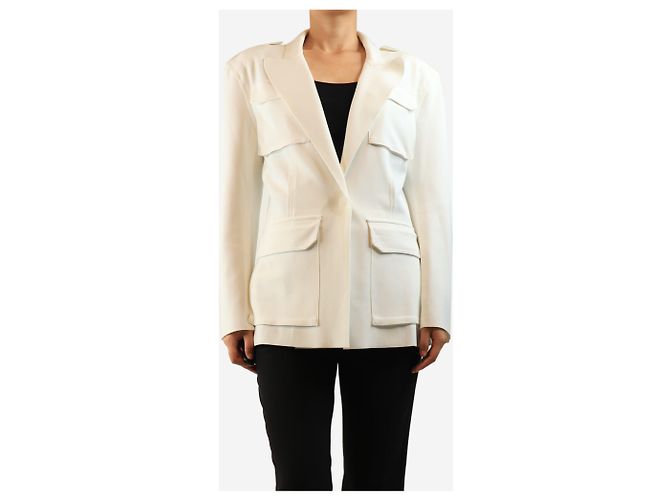 Norma Kamali Giacca elasticizzata bianca - size M Bianco - vista 3