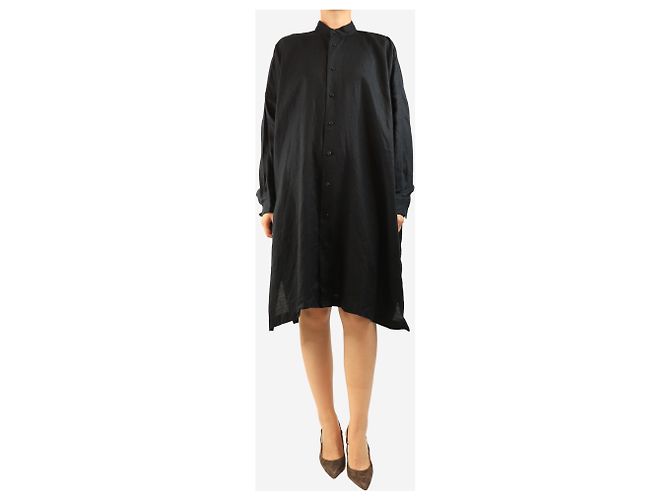 Autre Marque Leinen-Hemdkleid schwarz - size S - Ansicht 3