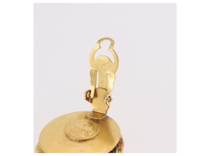 CHANEL Pearl Earring Metal Gold White CC - vista 5