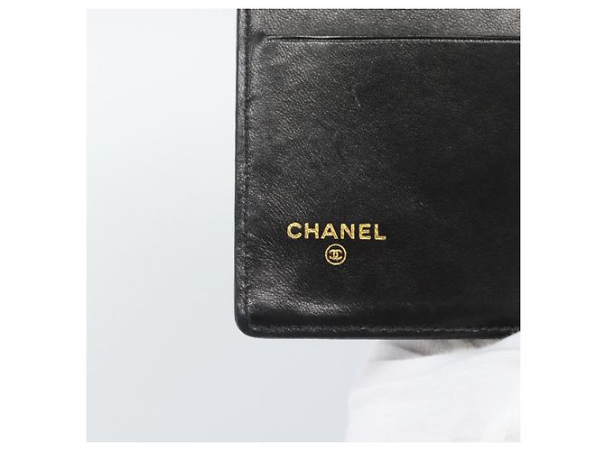 CHANEL COCO Mark Long Wallet Caviar Skin Black Gold CC - vista 17